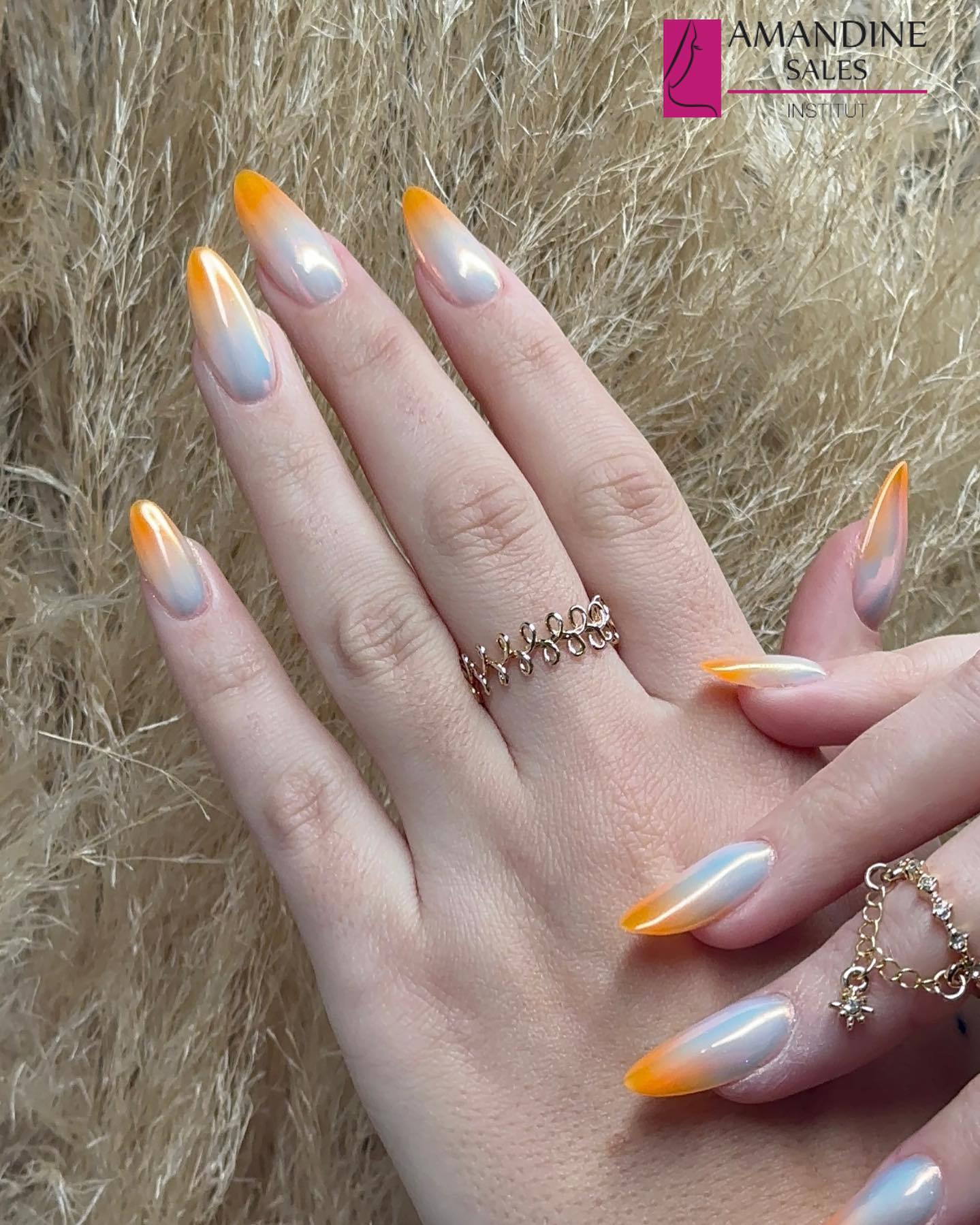 summer orange nails