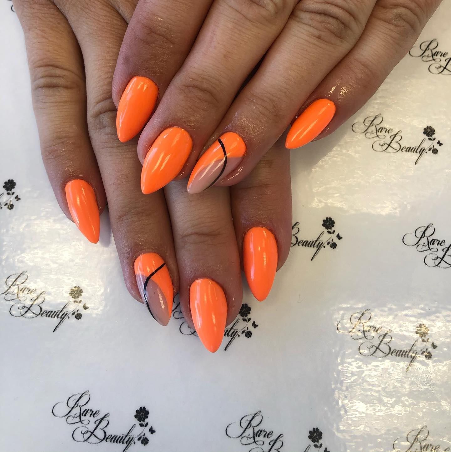 summer orange nails