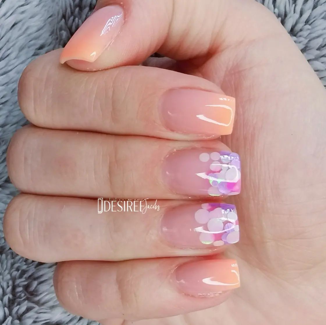 summer peach nails