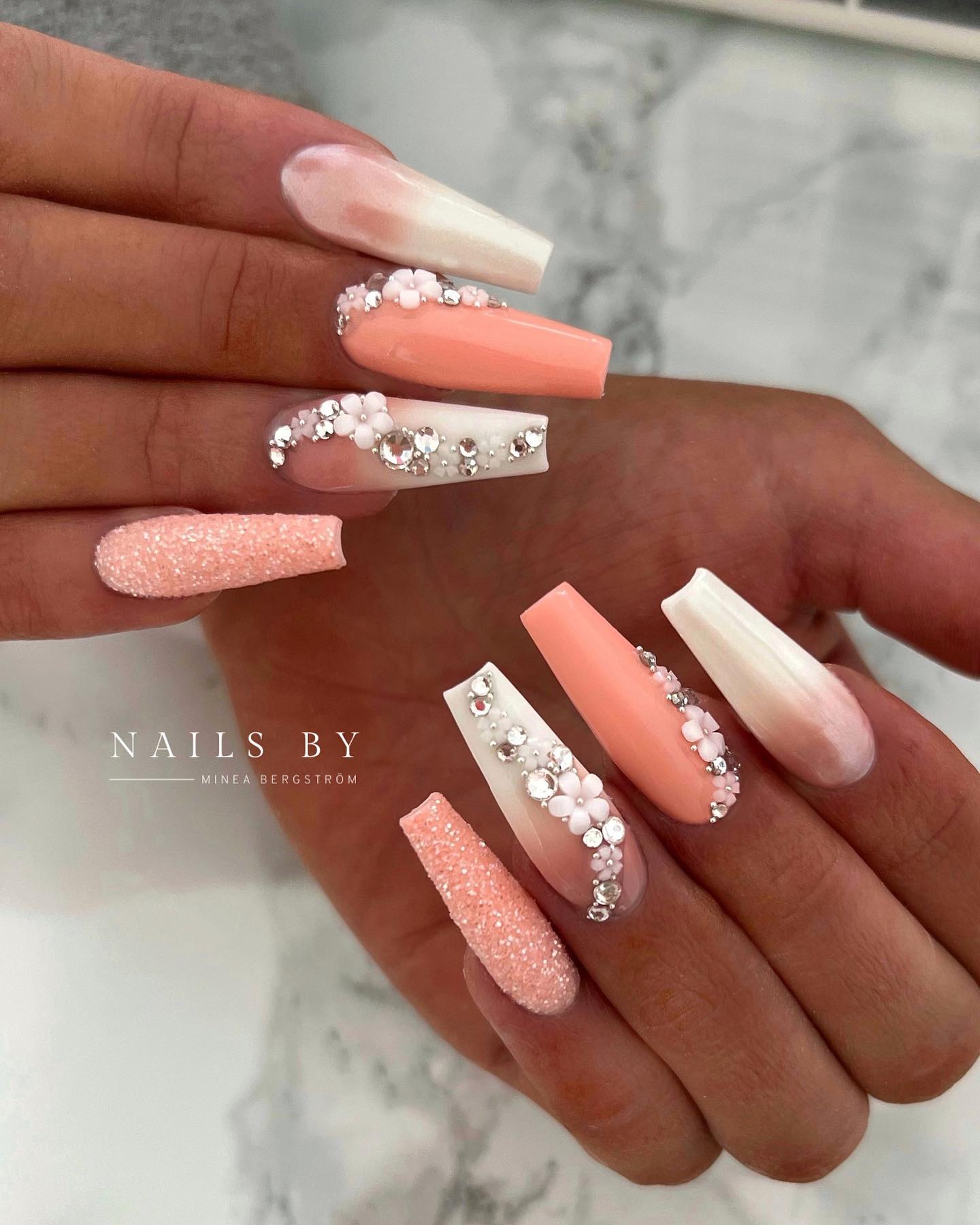 summer peach nails