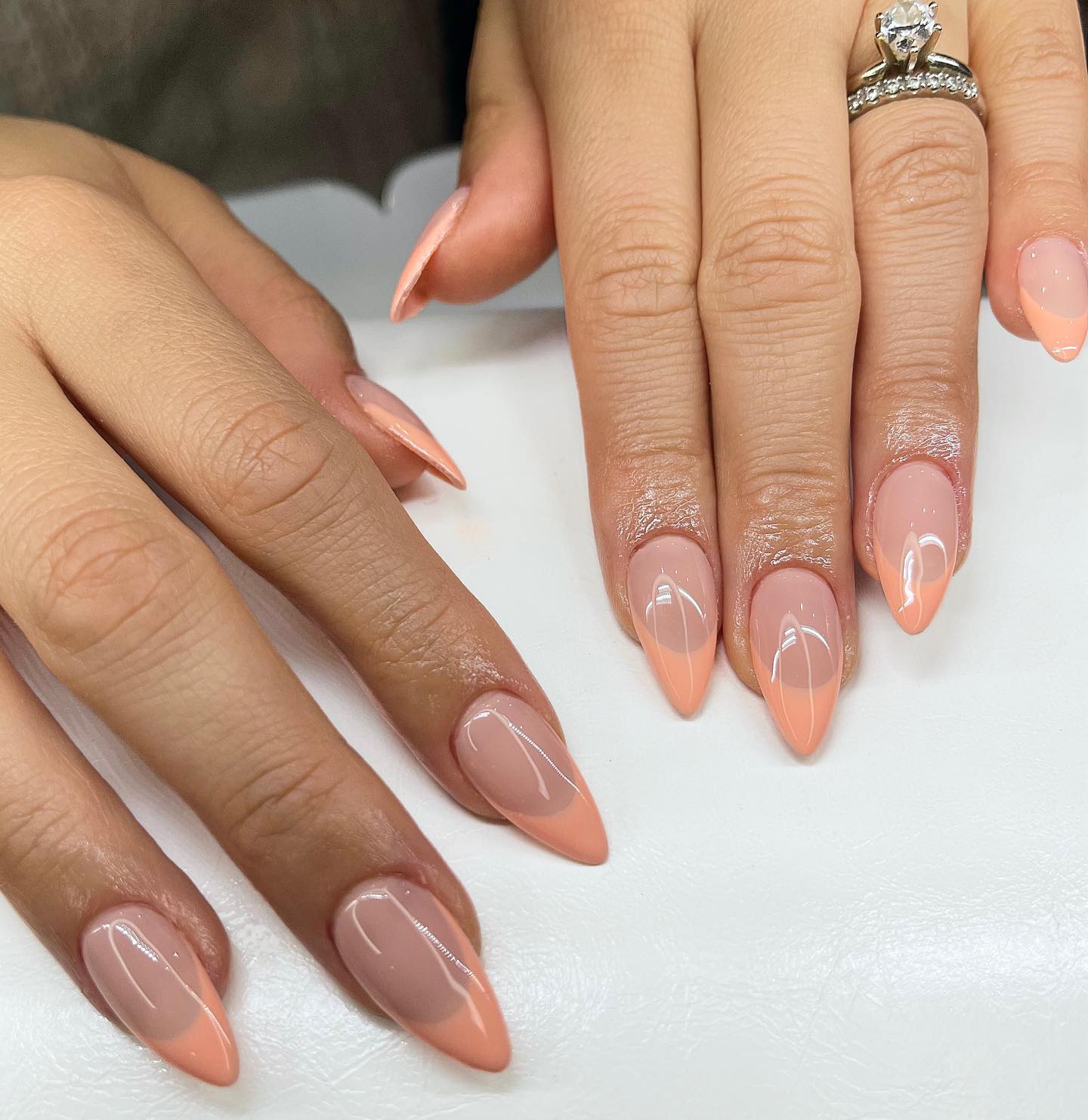 summer peach nails