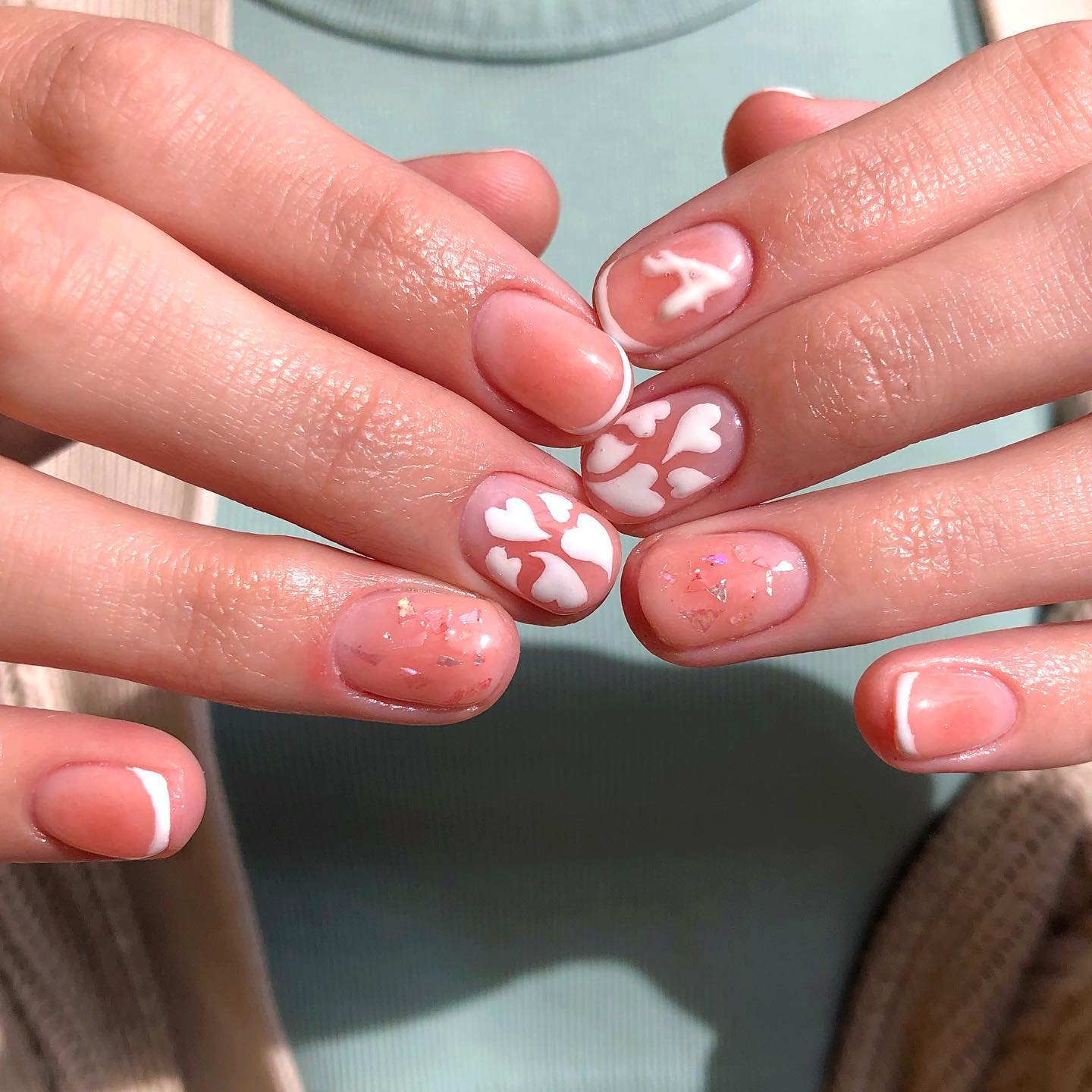 summer peach nails