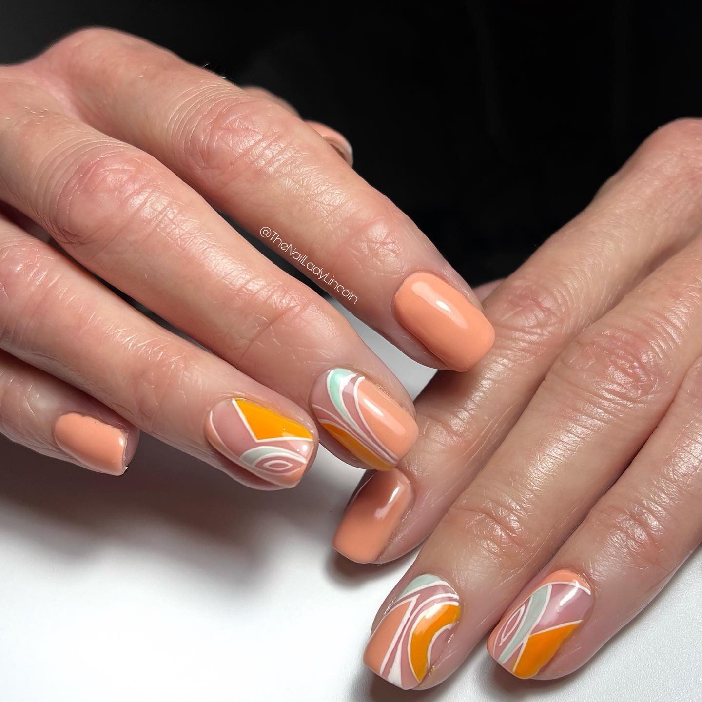 summer peach nails