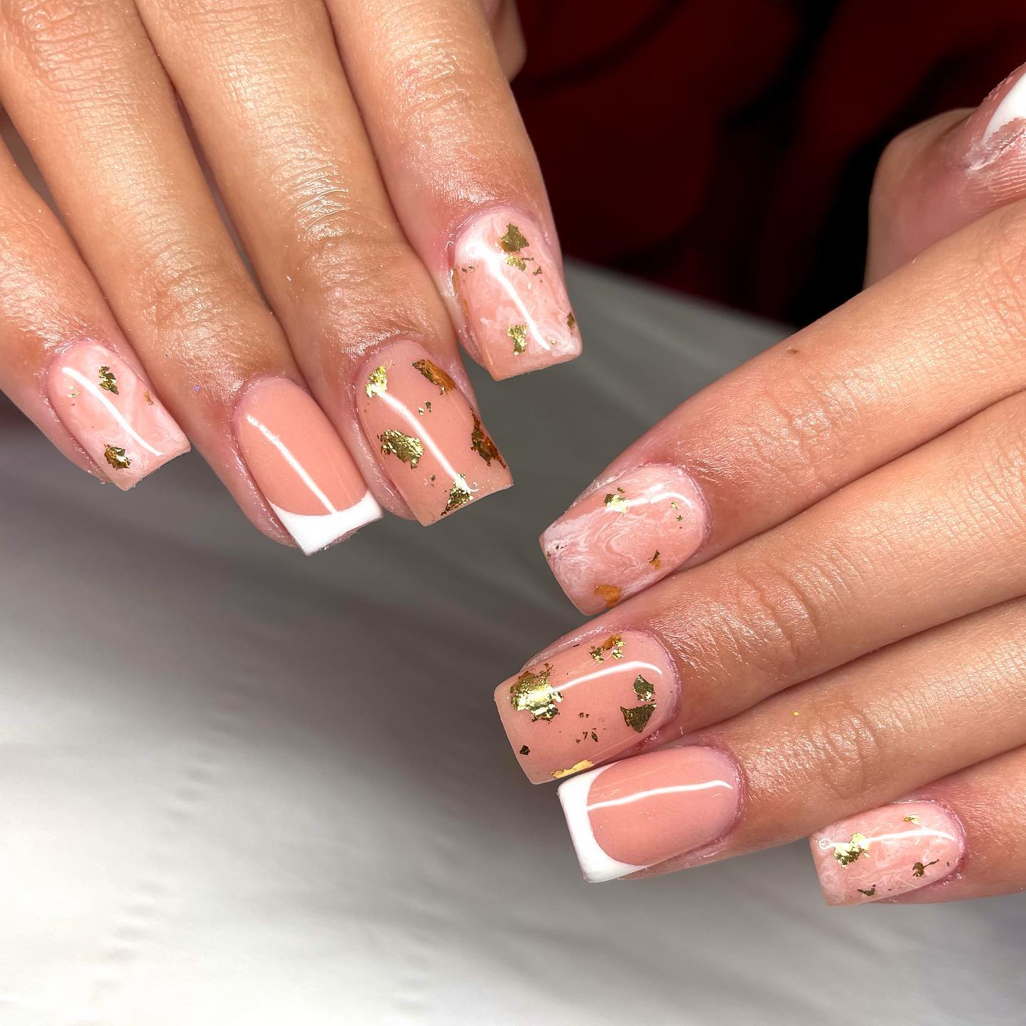 summer peach nails