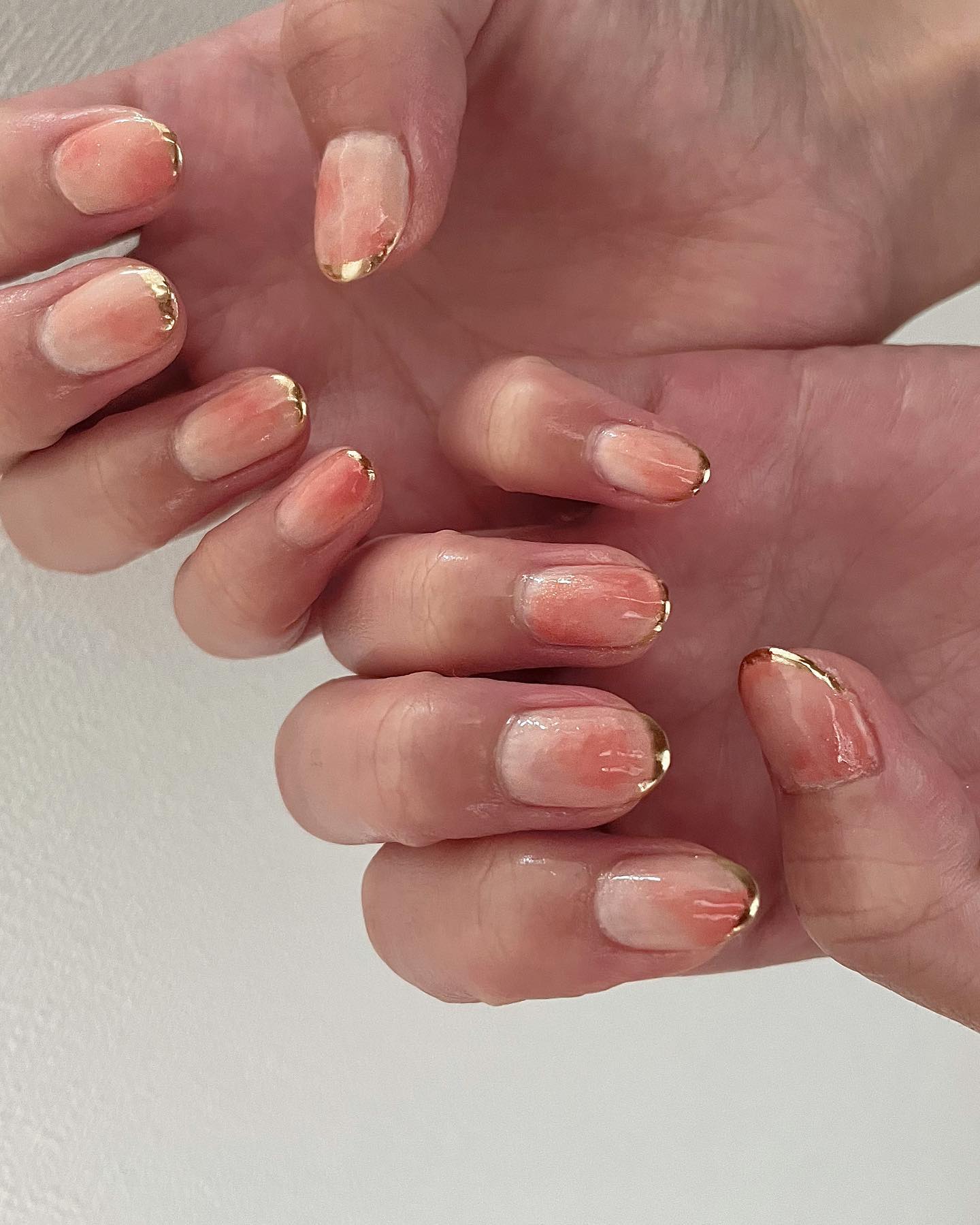 summer peach nails