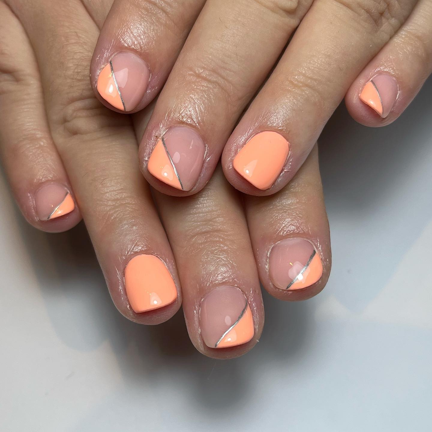 summer peach nails