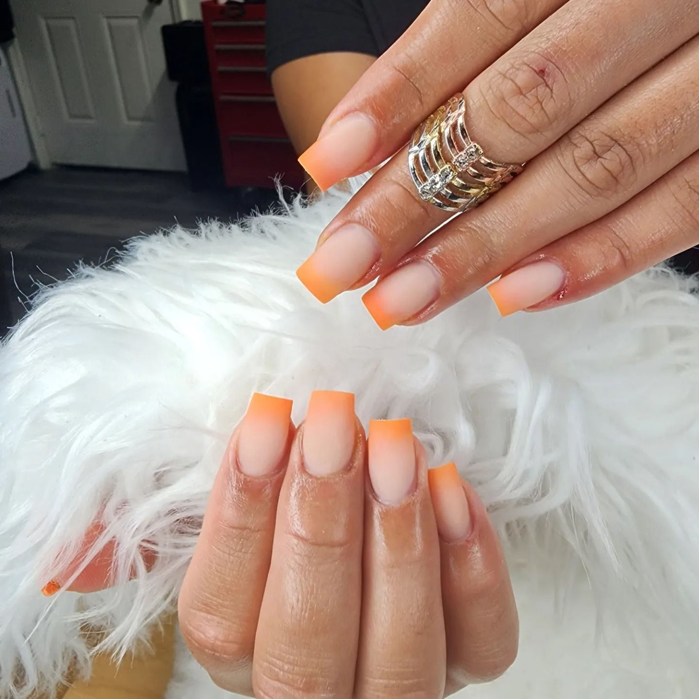 summer peach nails