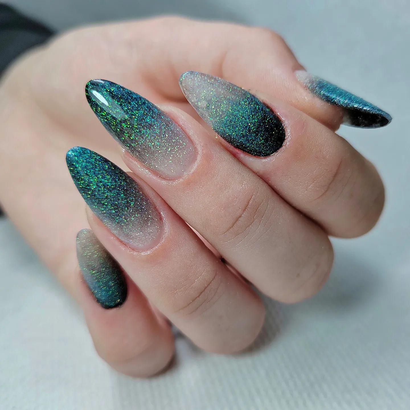 Black Glitter Ombre Nails