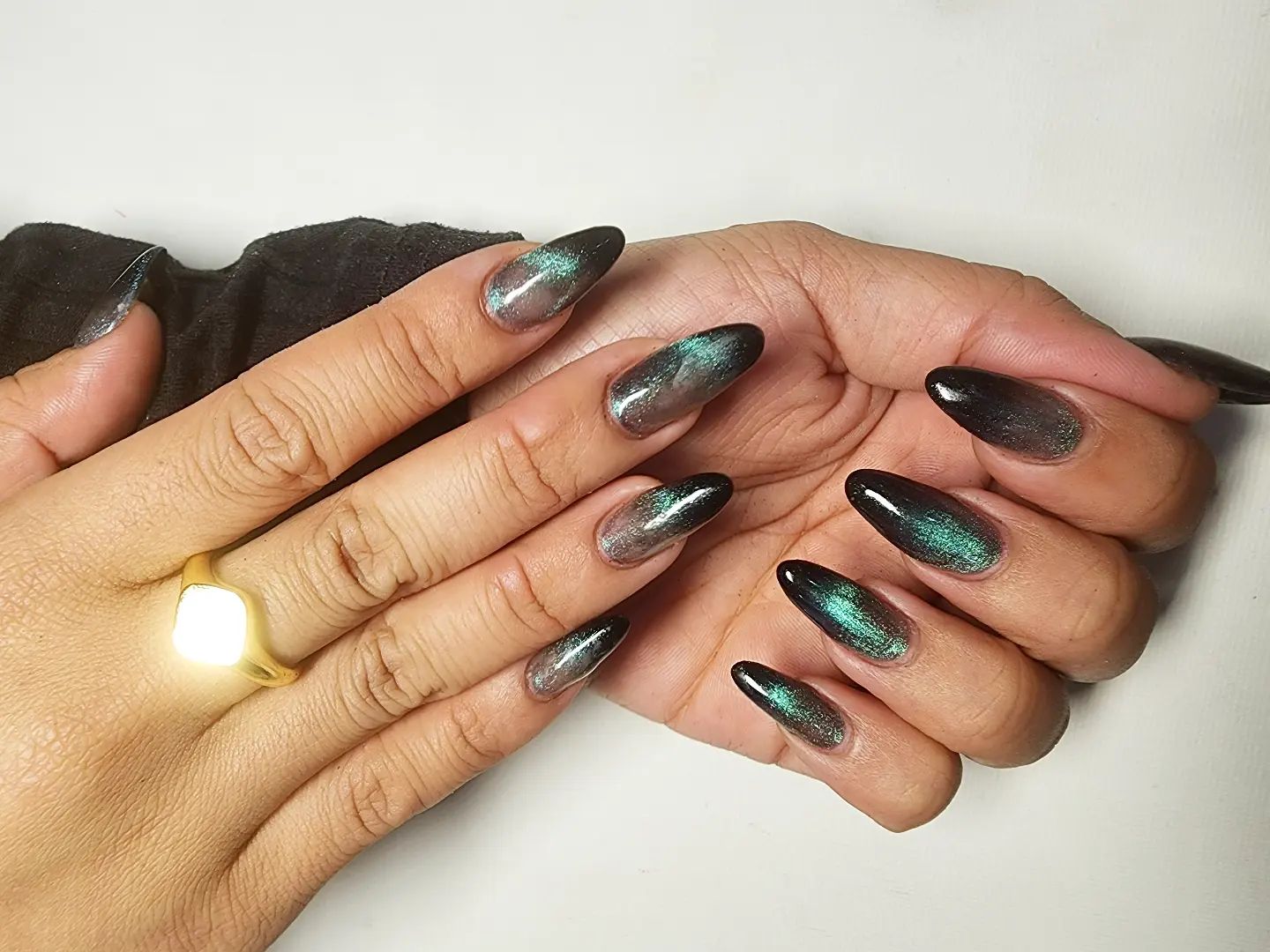 Black Glitter Ombre Nails