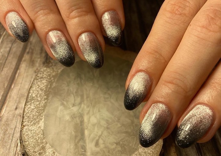 Black Glitter Ombre Nails