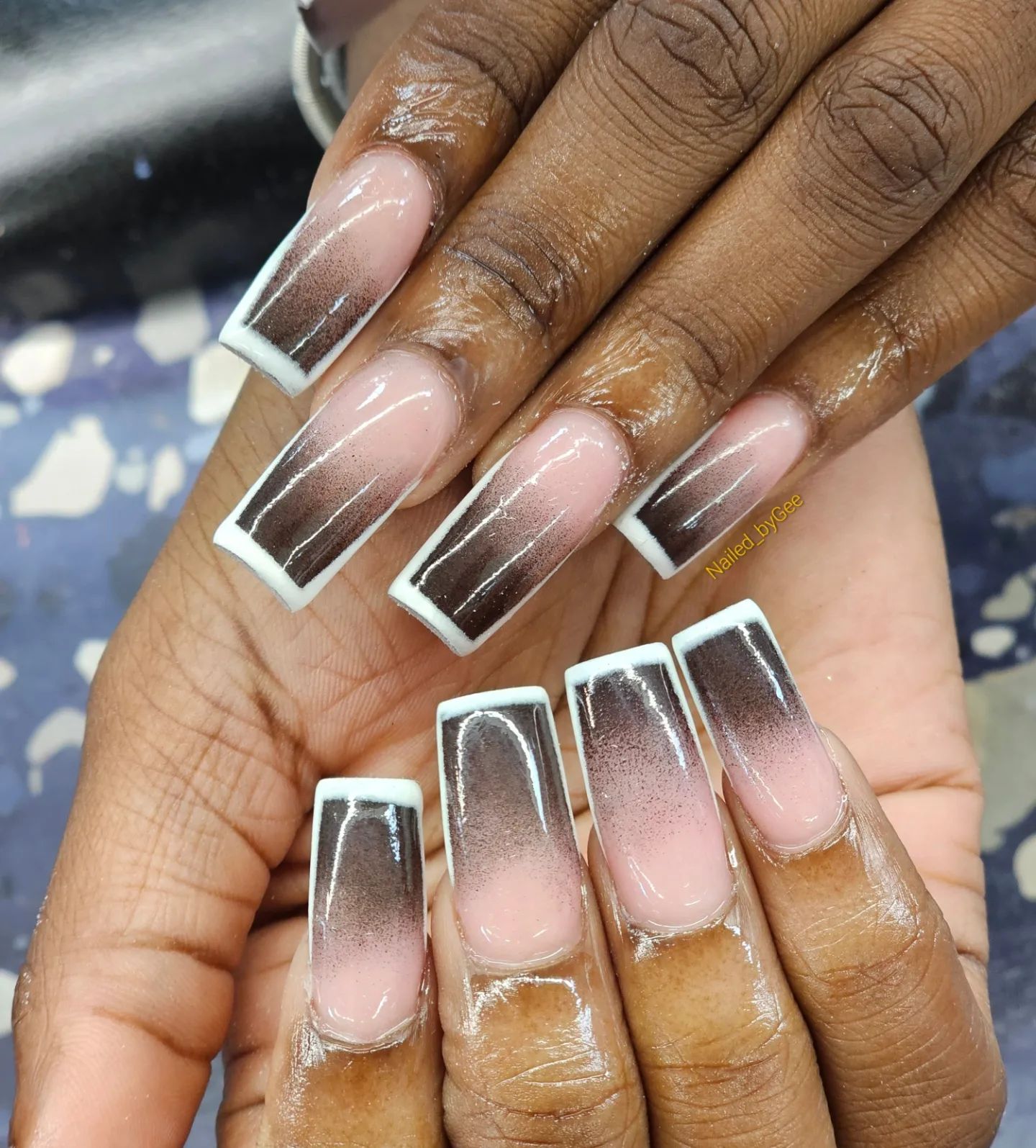 Black Glitter Ombre Nails