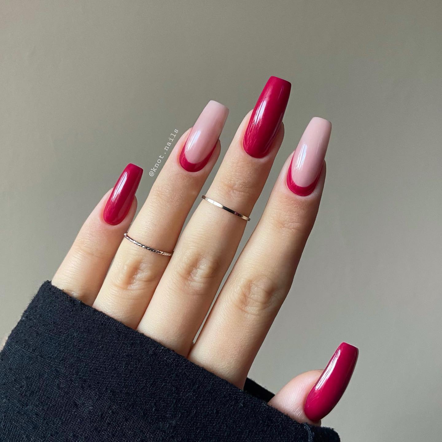 dark pink nails