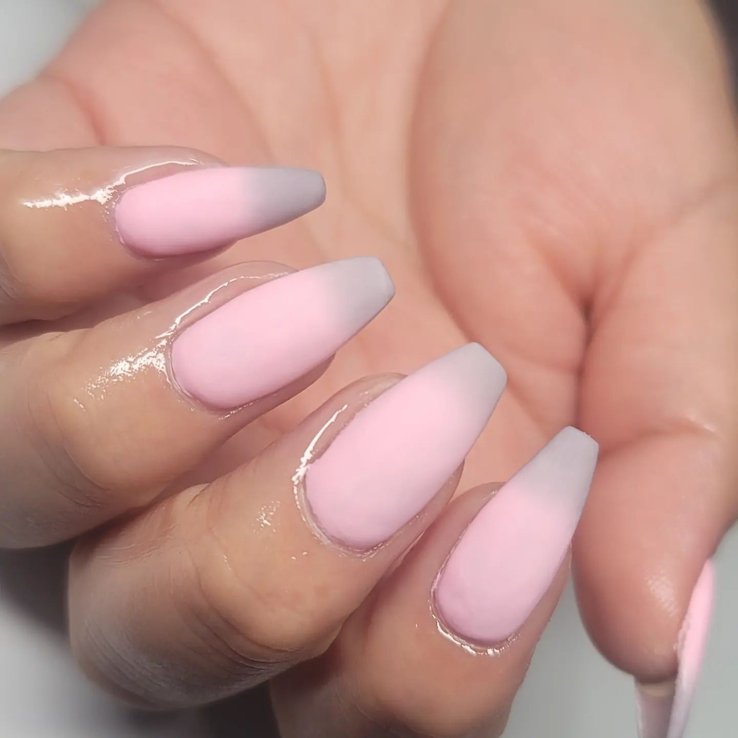 matte pink nails