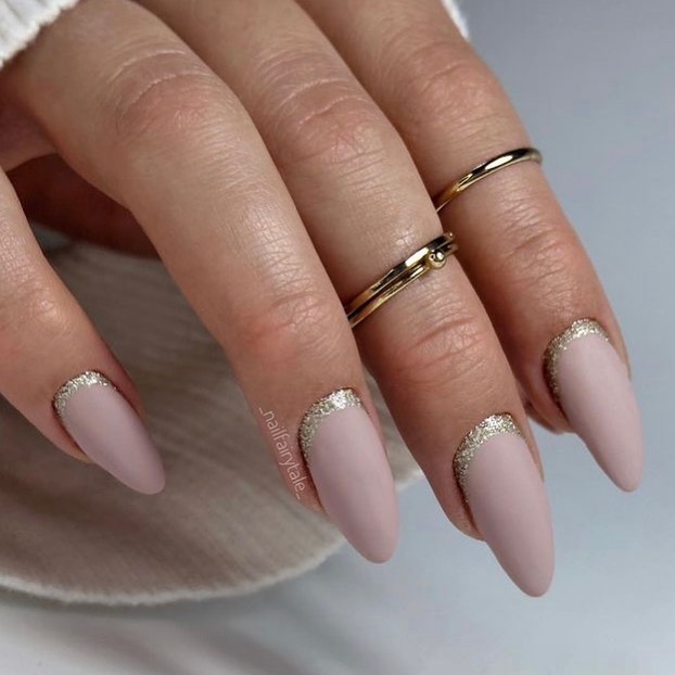 matte pink nails