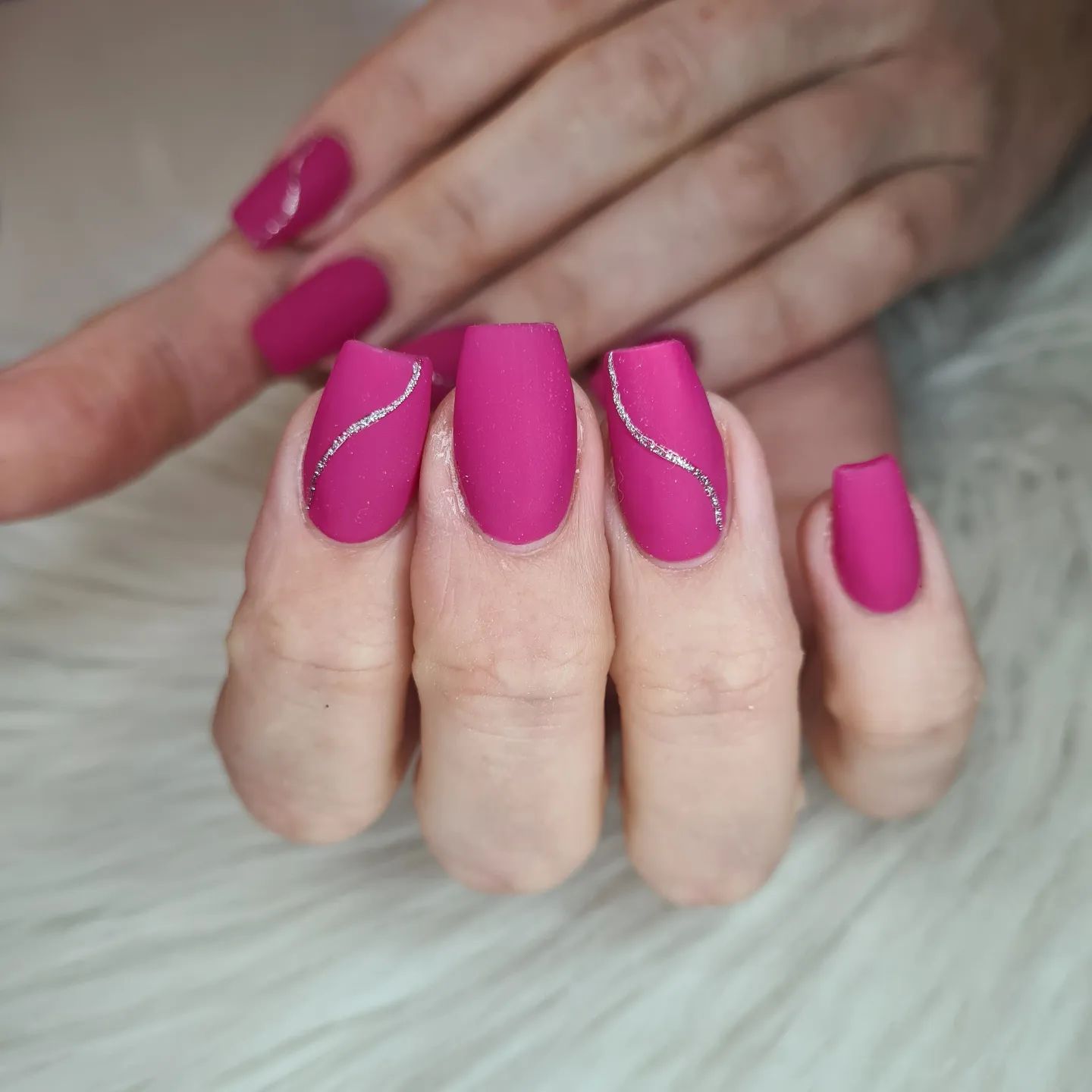 matte pink nails