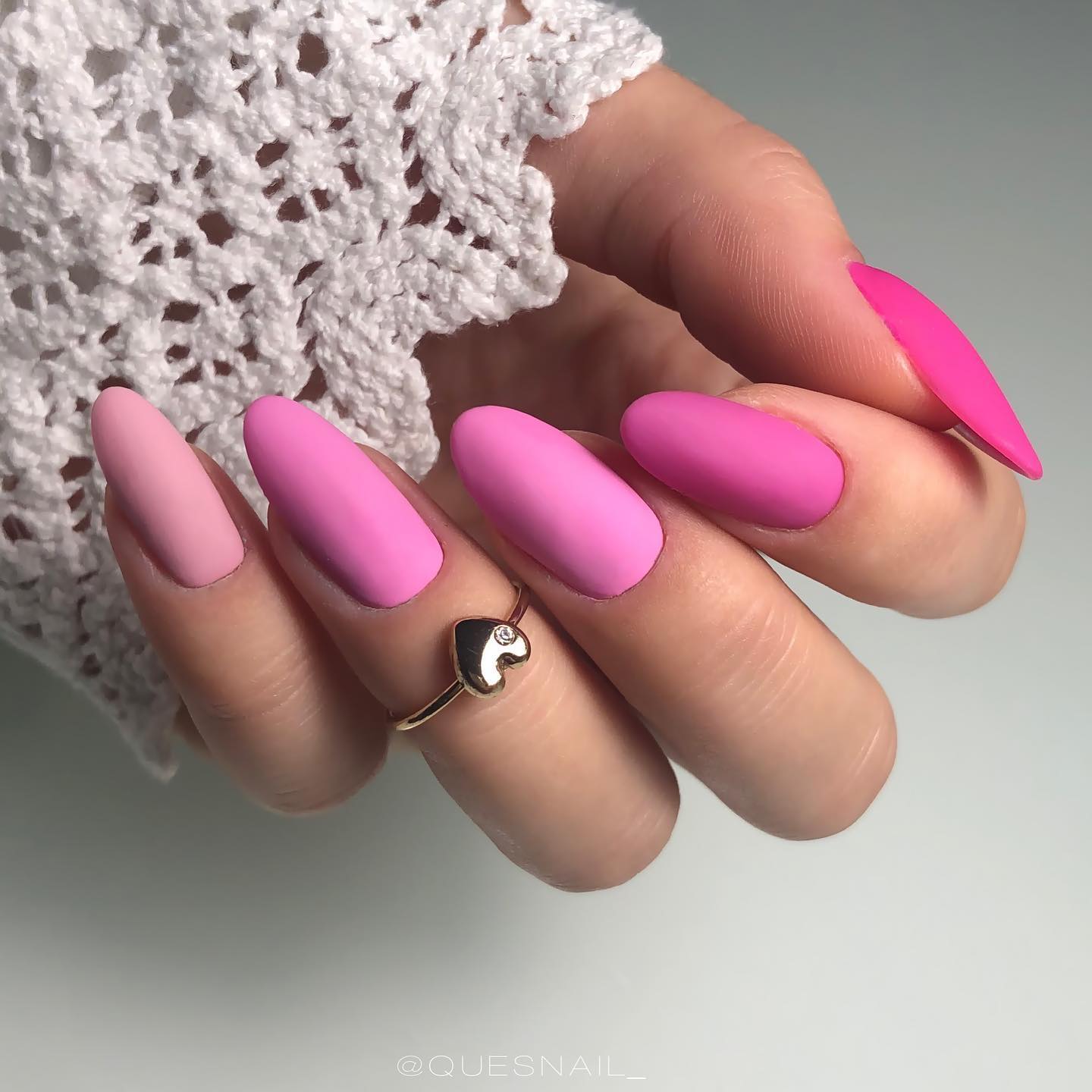 matte pink nails