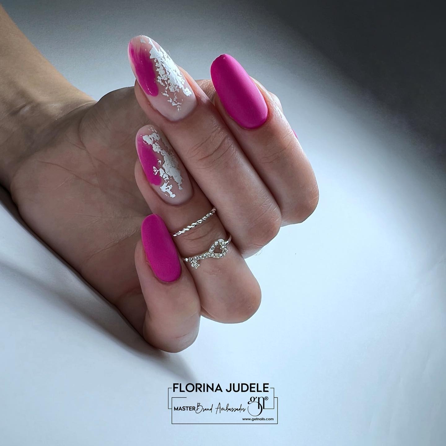 matte pink nails