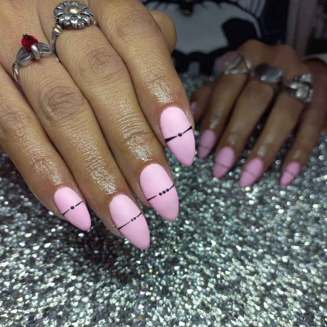 matte pink nails