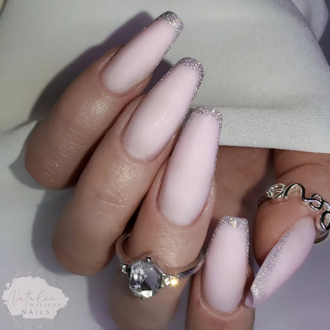 matte pink nails