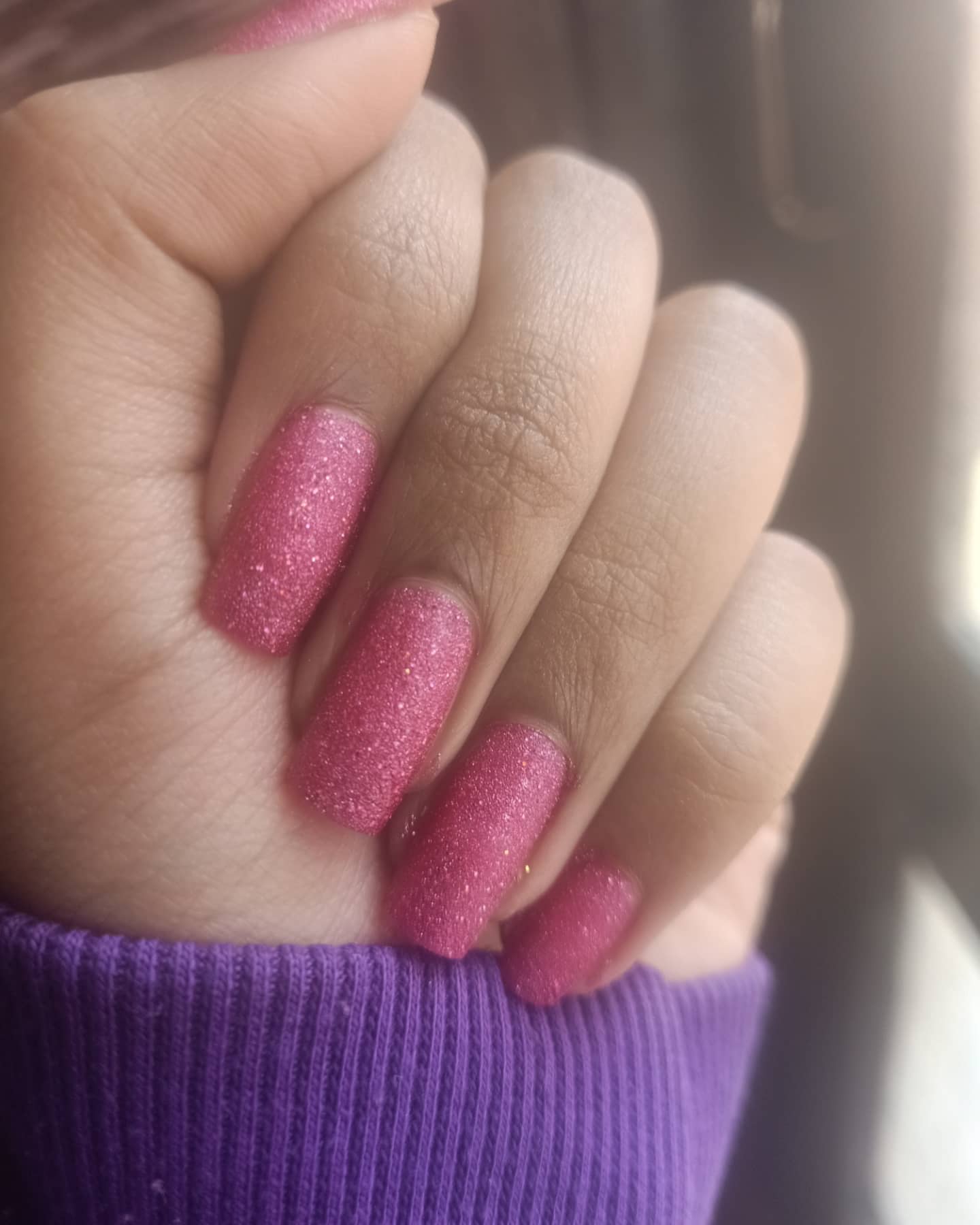 matte pink nails