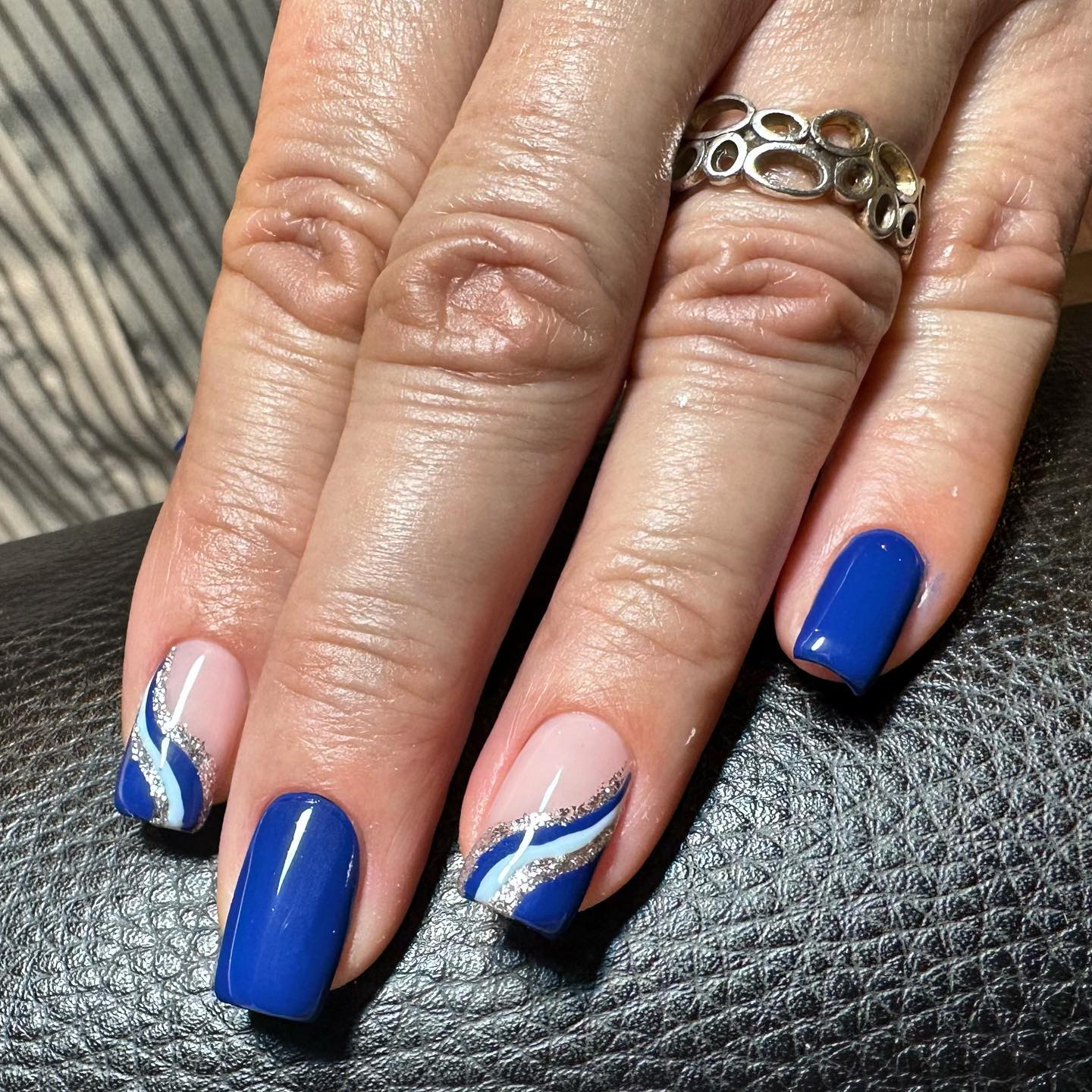 neon blue nails