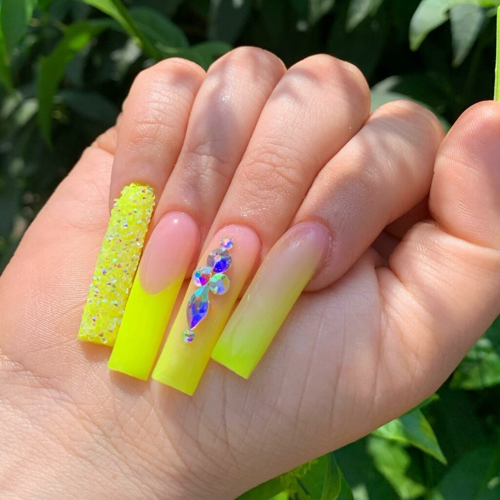 neon yellow nails