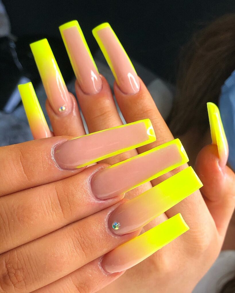 neon yellow nails