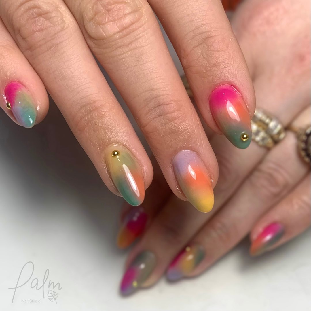 pastel rainbow nails