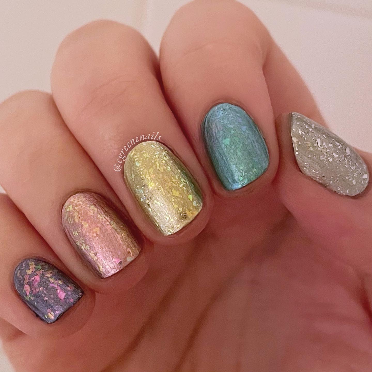 pastel rainbow nails