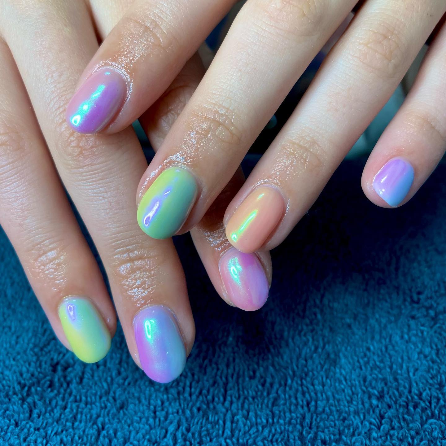 pastel rainbow nails