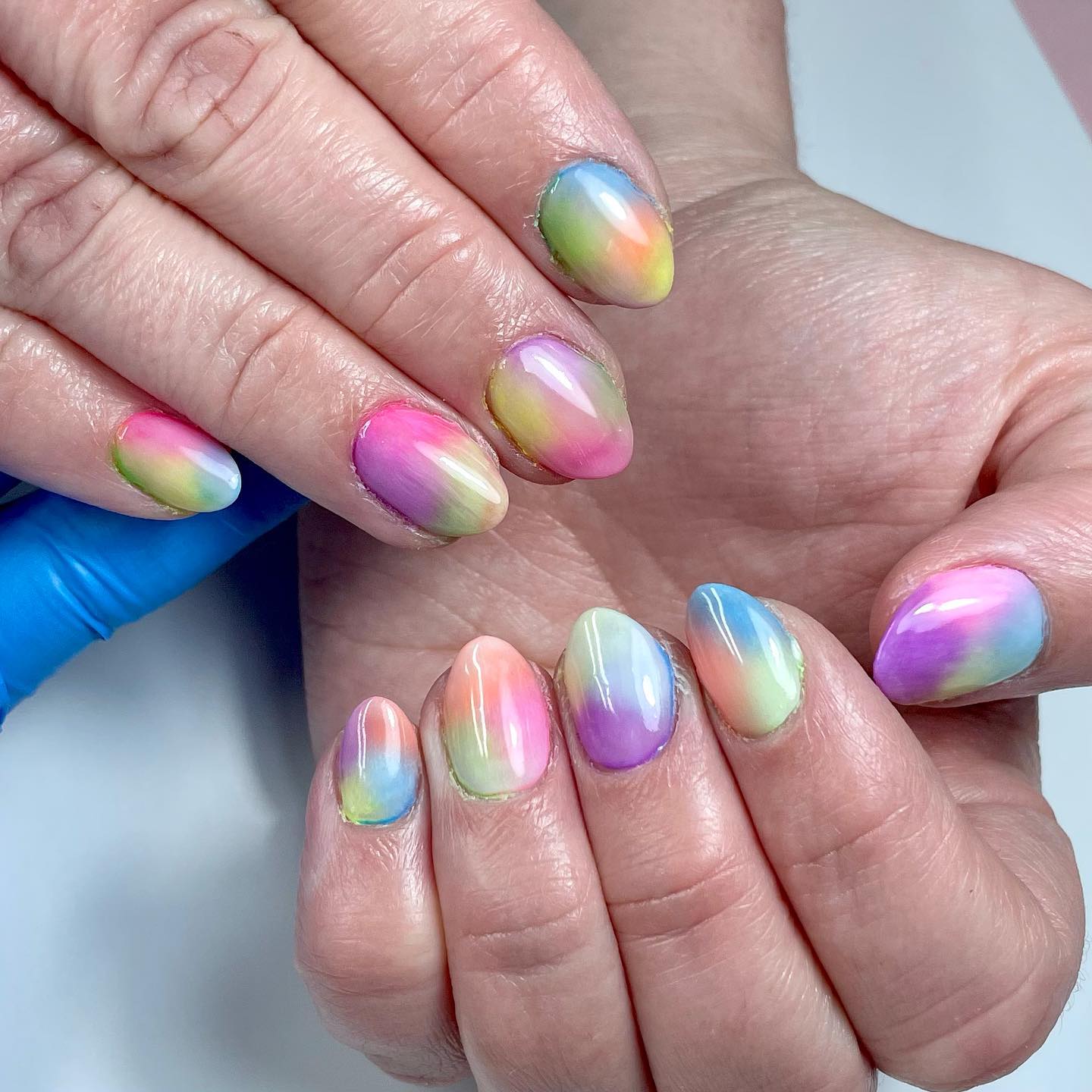 pastel rainbow nails