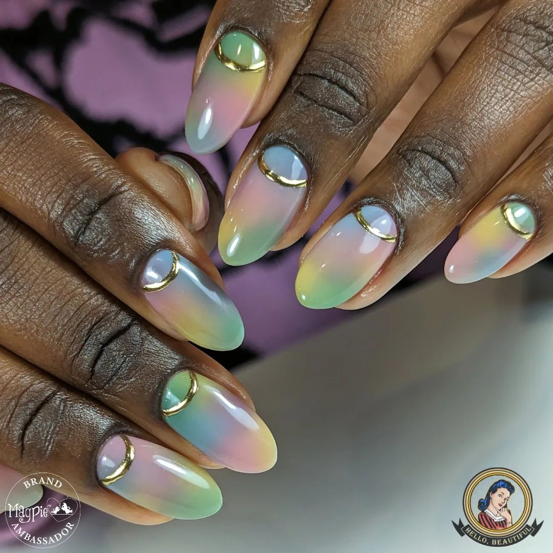 pastel rainbow nails