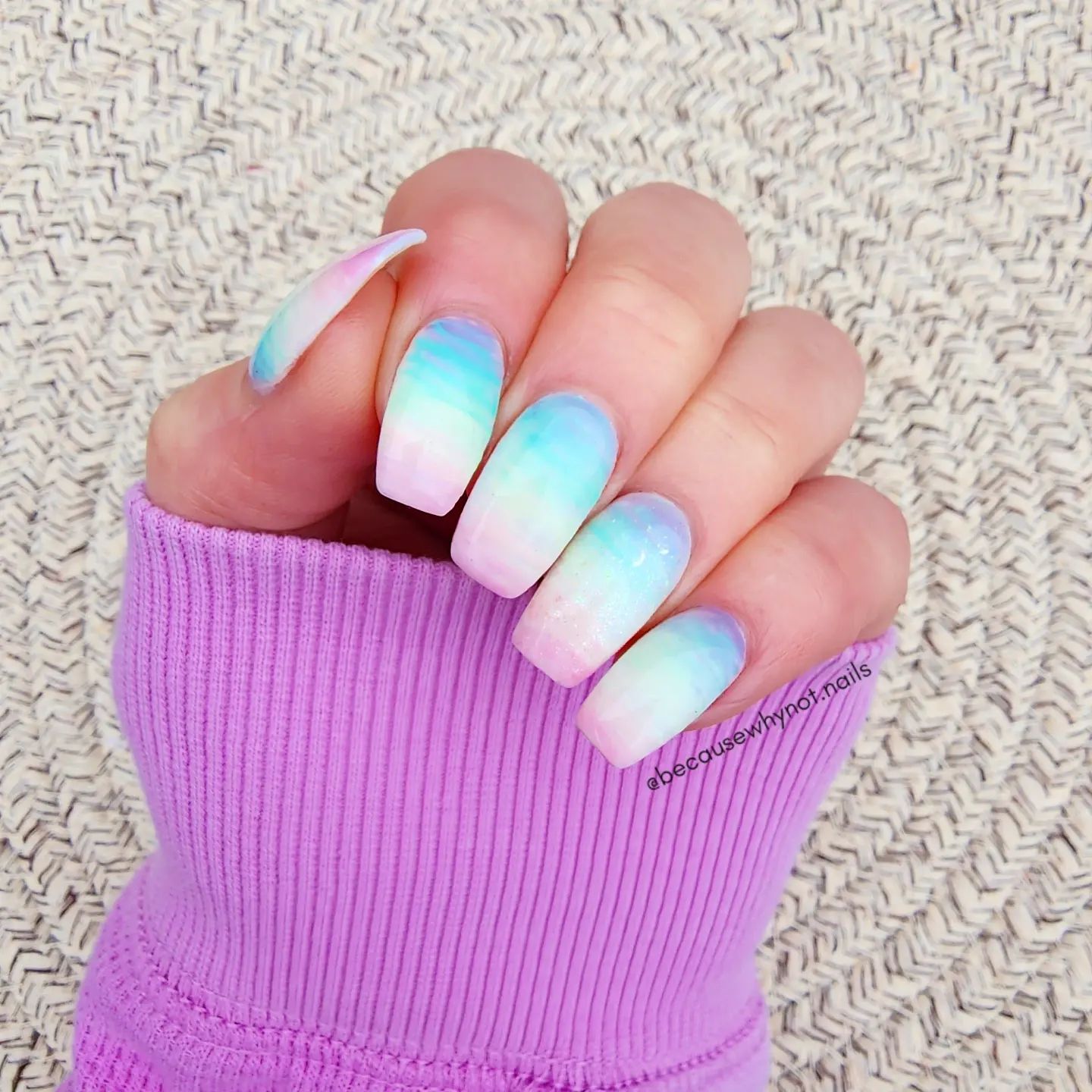 pastel rainbow nails