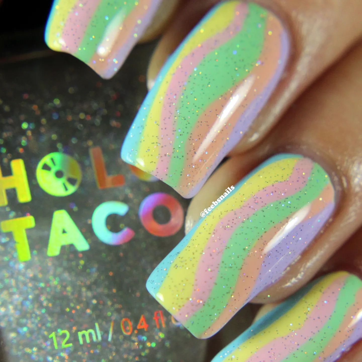 pastel rainbow nails