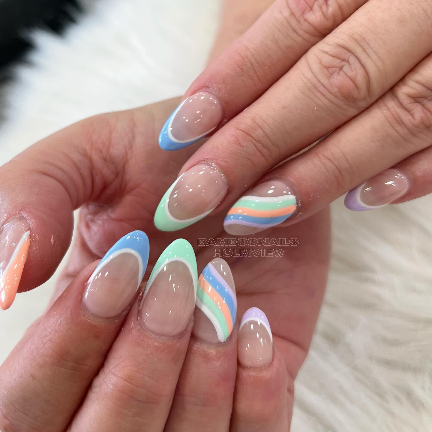 pastel rainbow nails