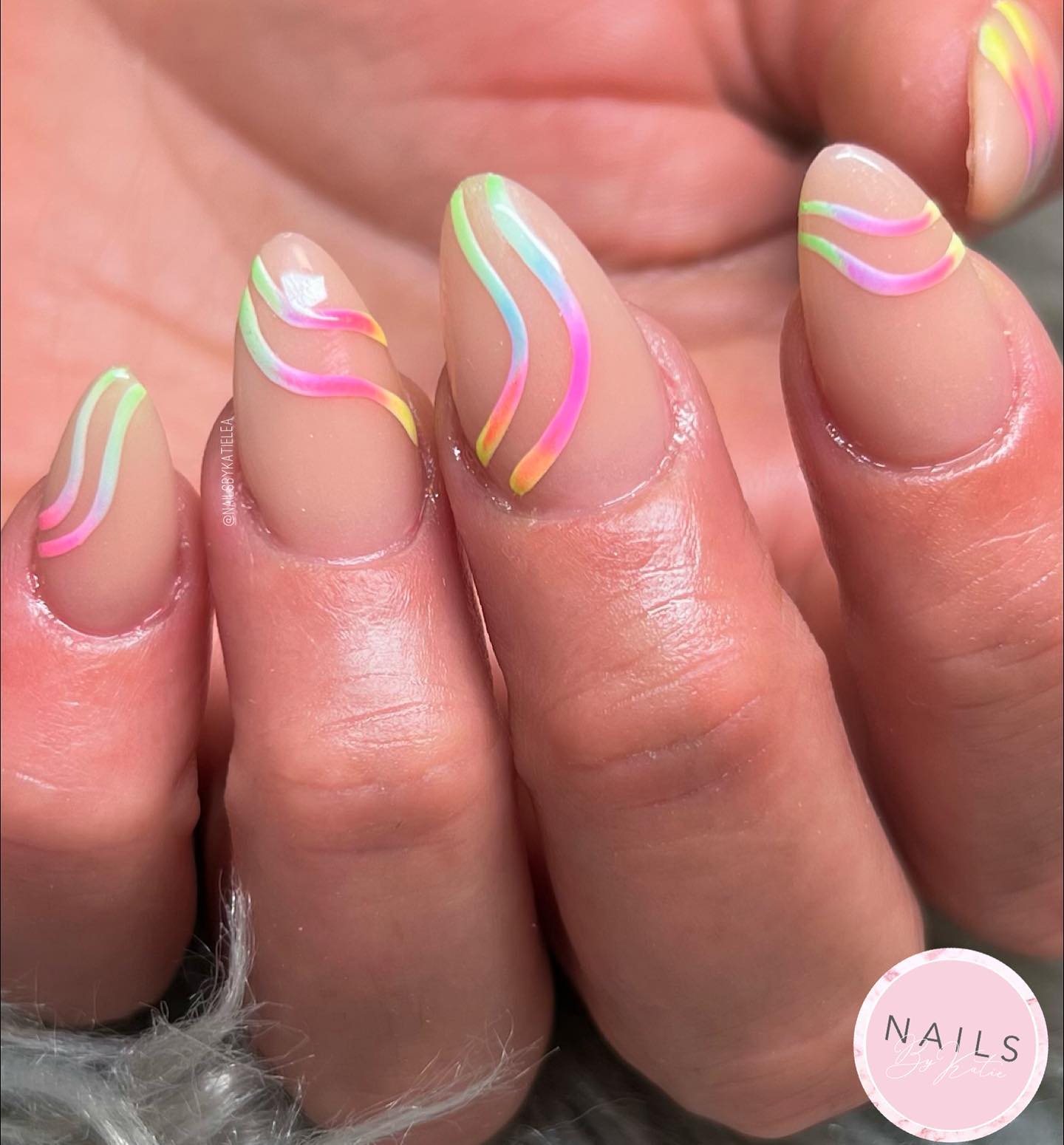 pastel rainbow nails