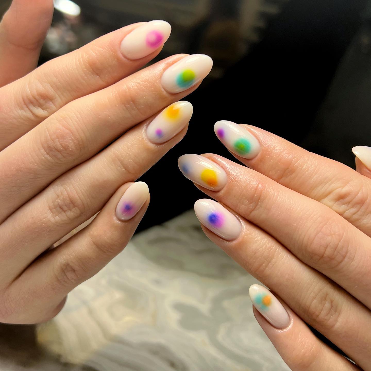 pastel rainbow nails