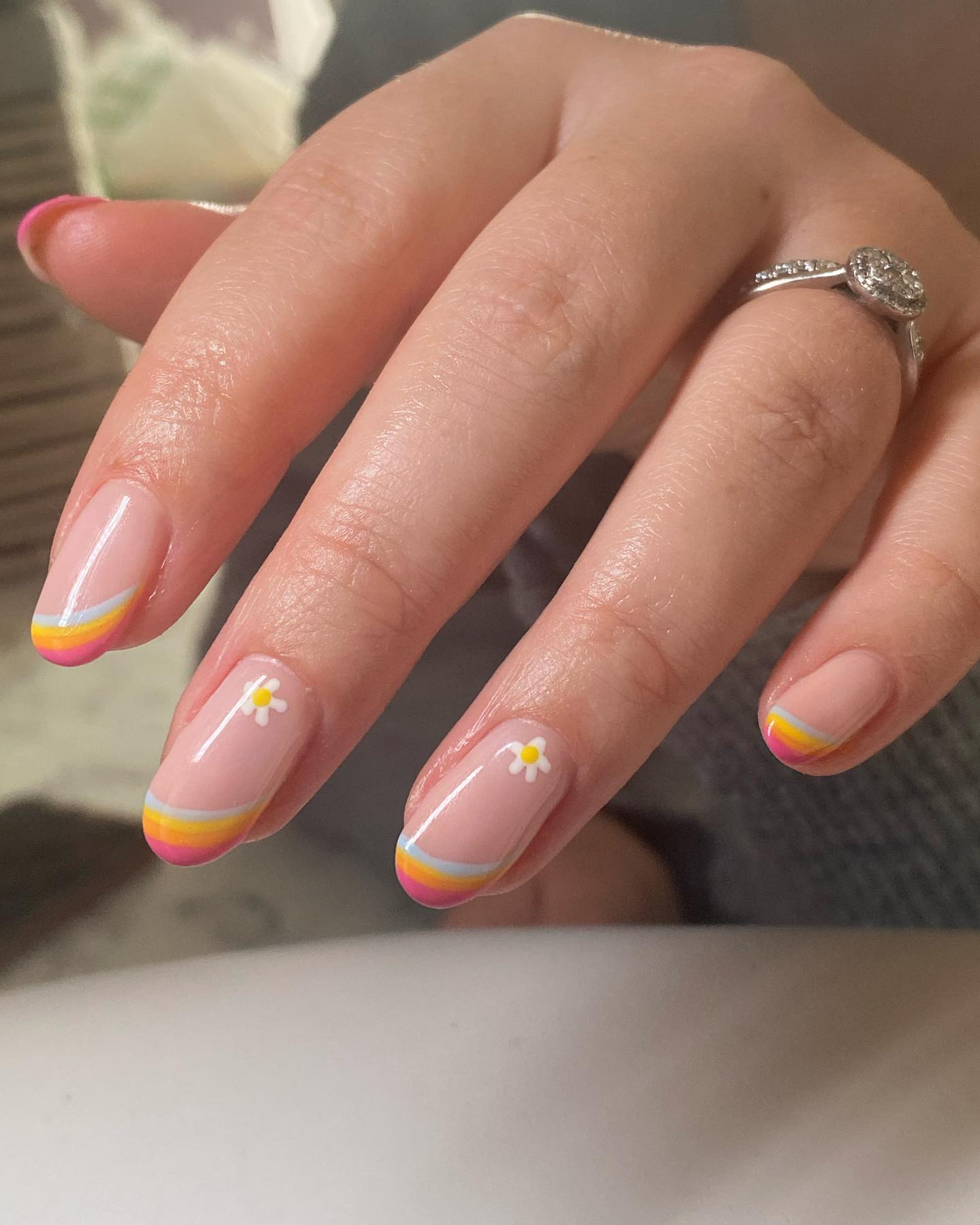 pastel rainbow nails