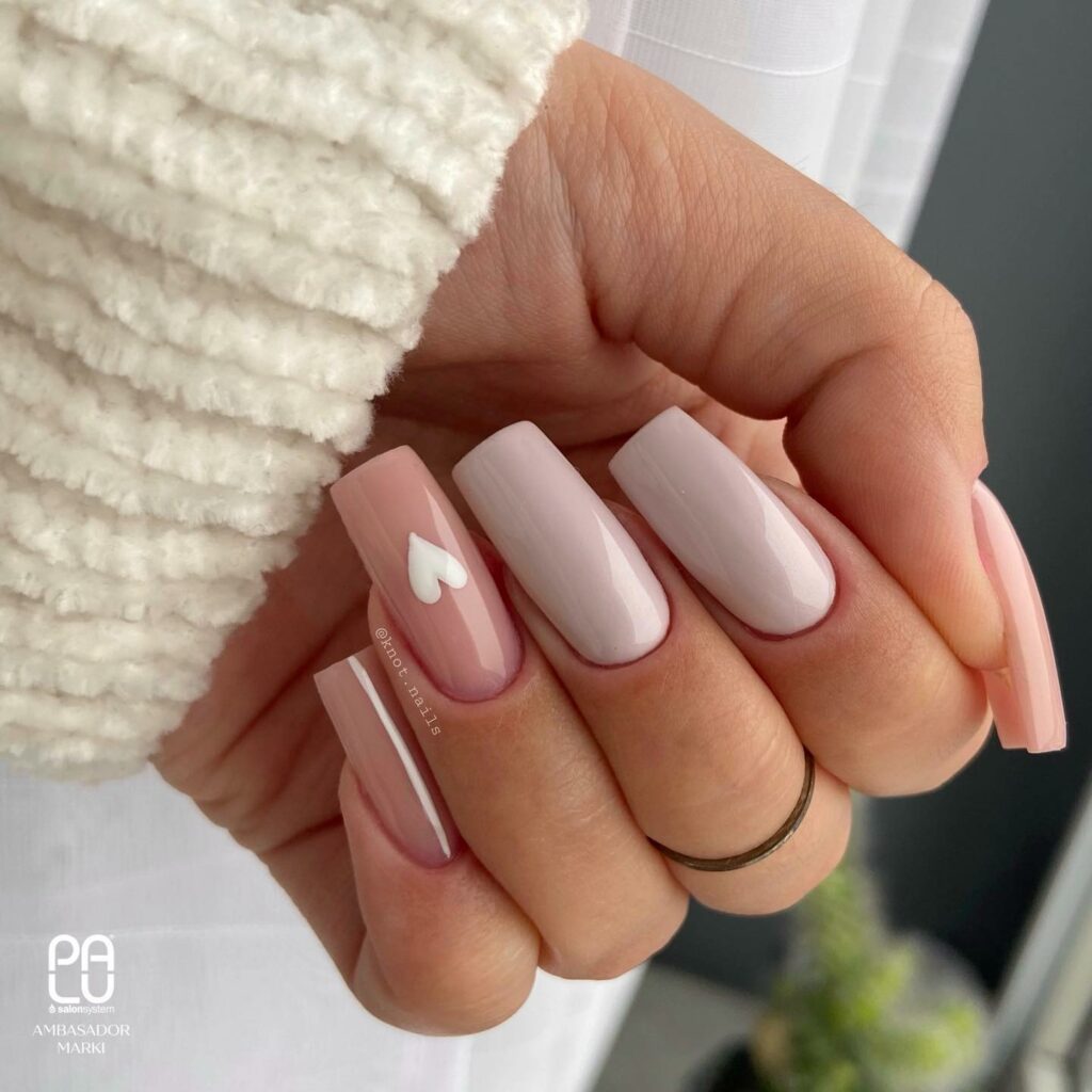 tan and white nails