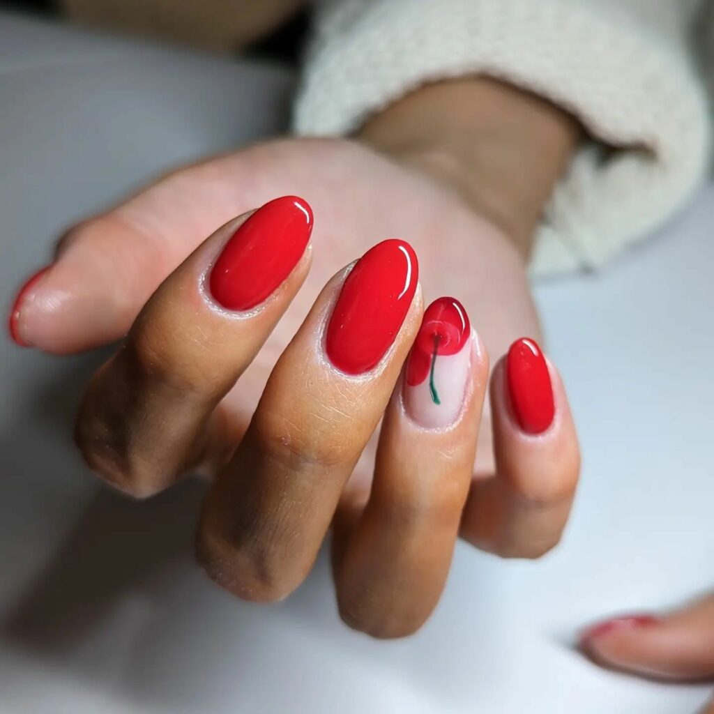 Cherry Red Nails