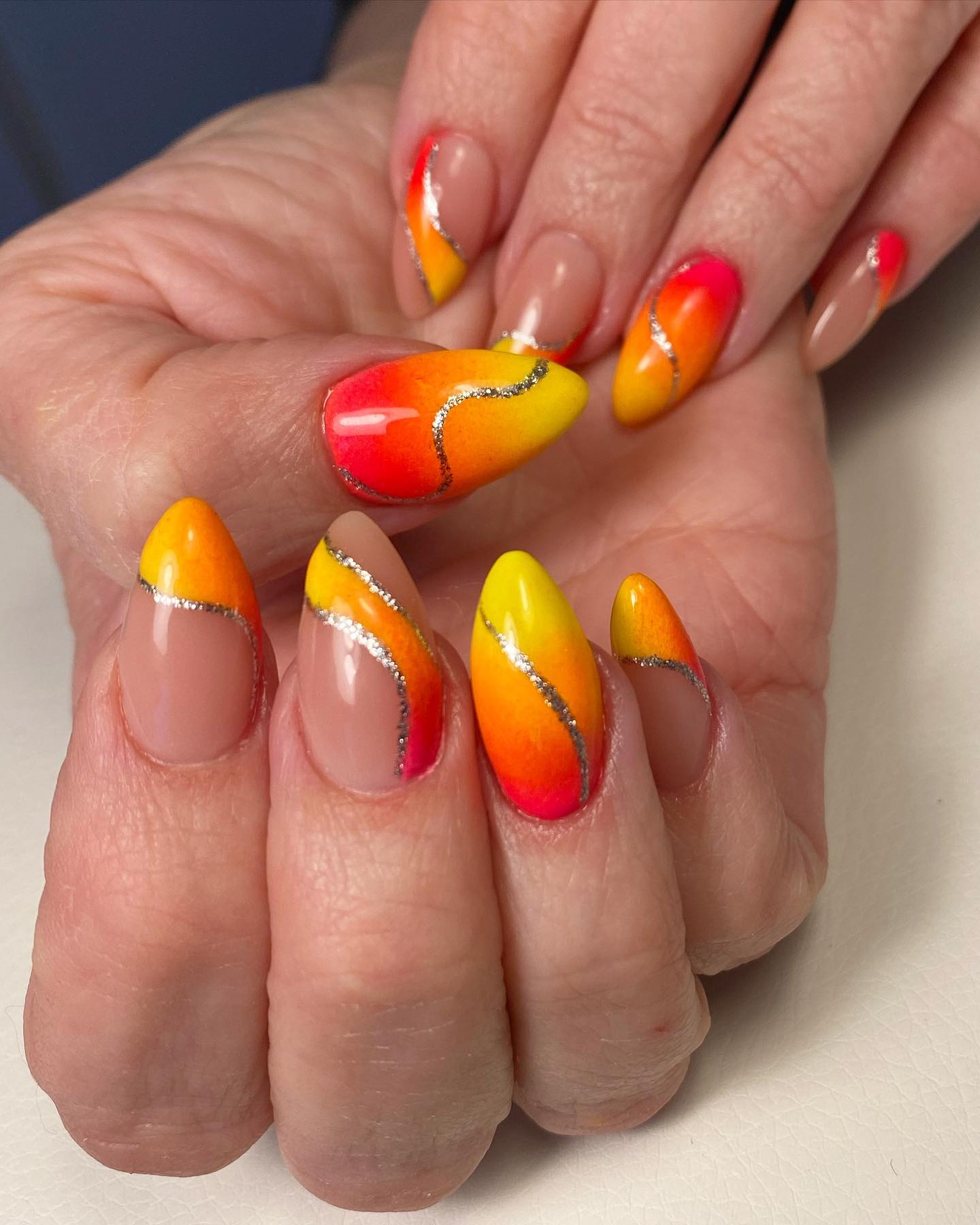 sunset ombre nails