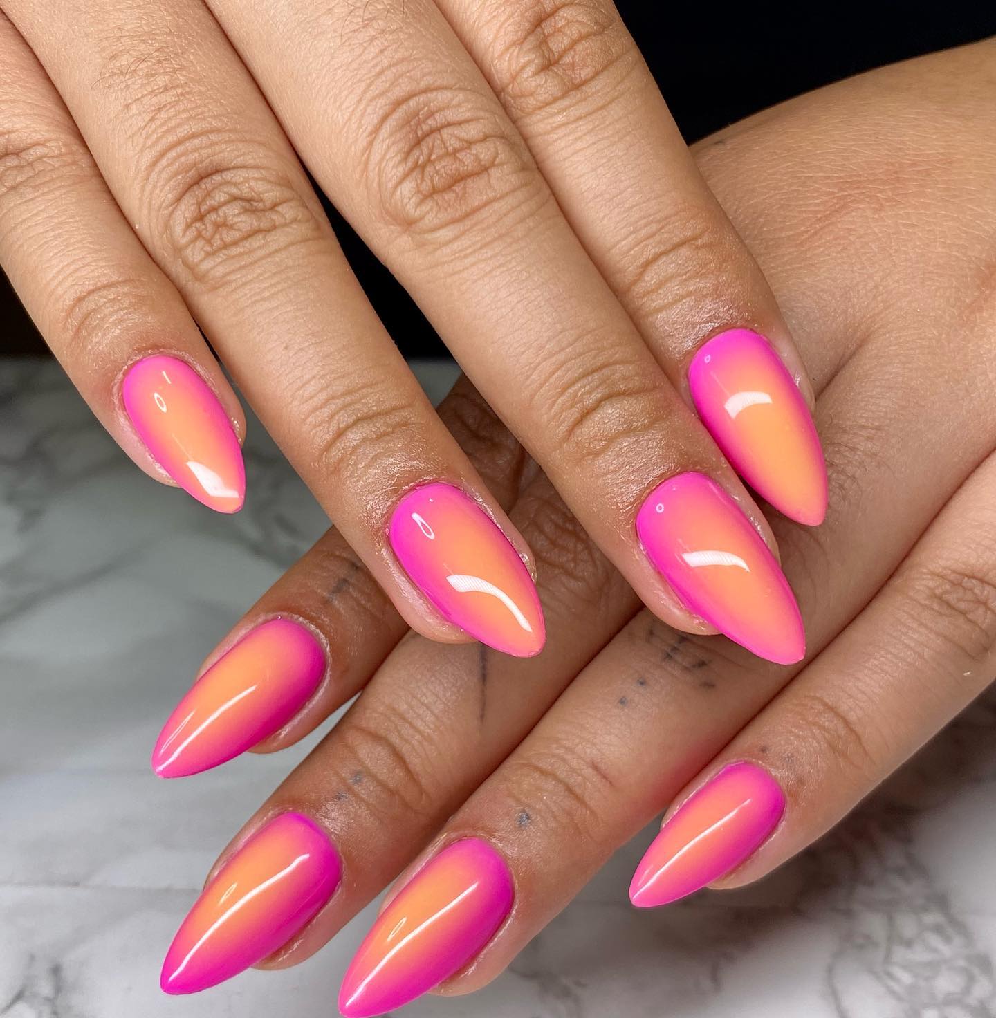 sunset ombre nails