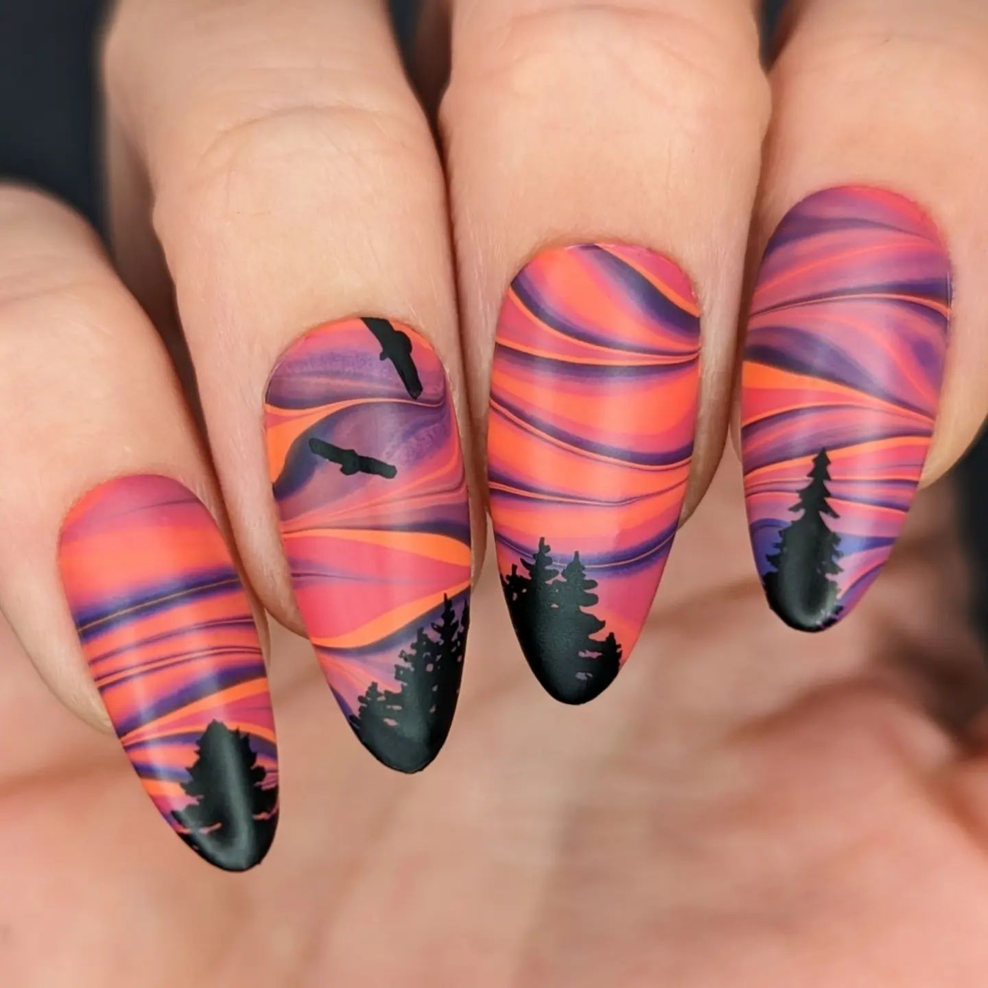 sunset ombre nails