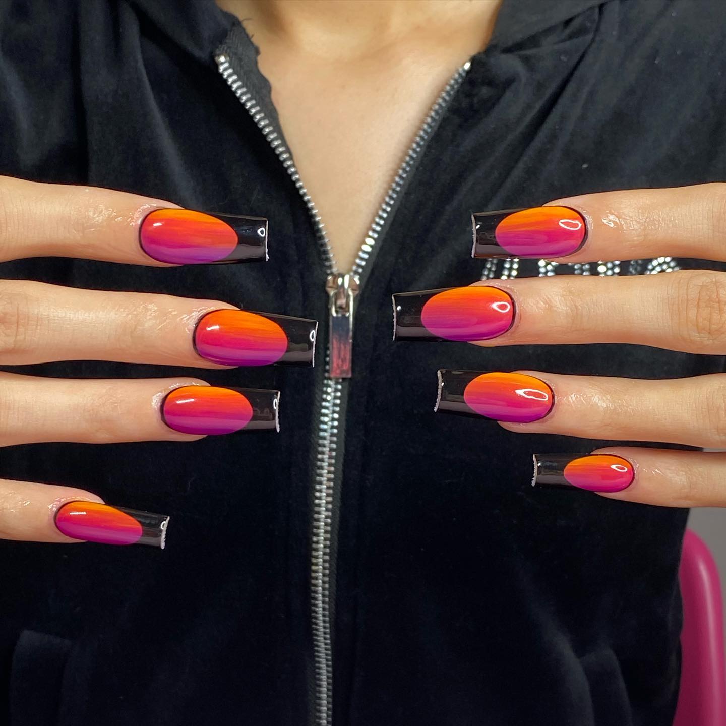 sunset ombre nails