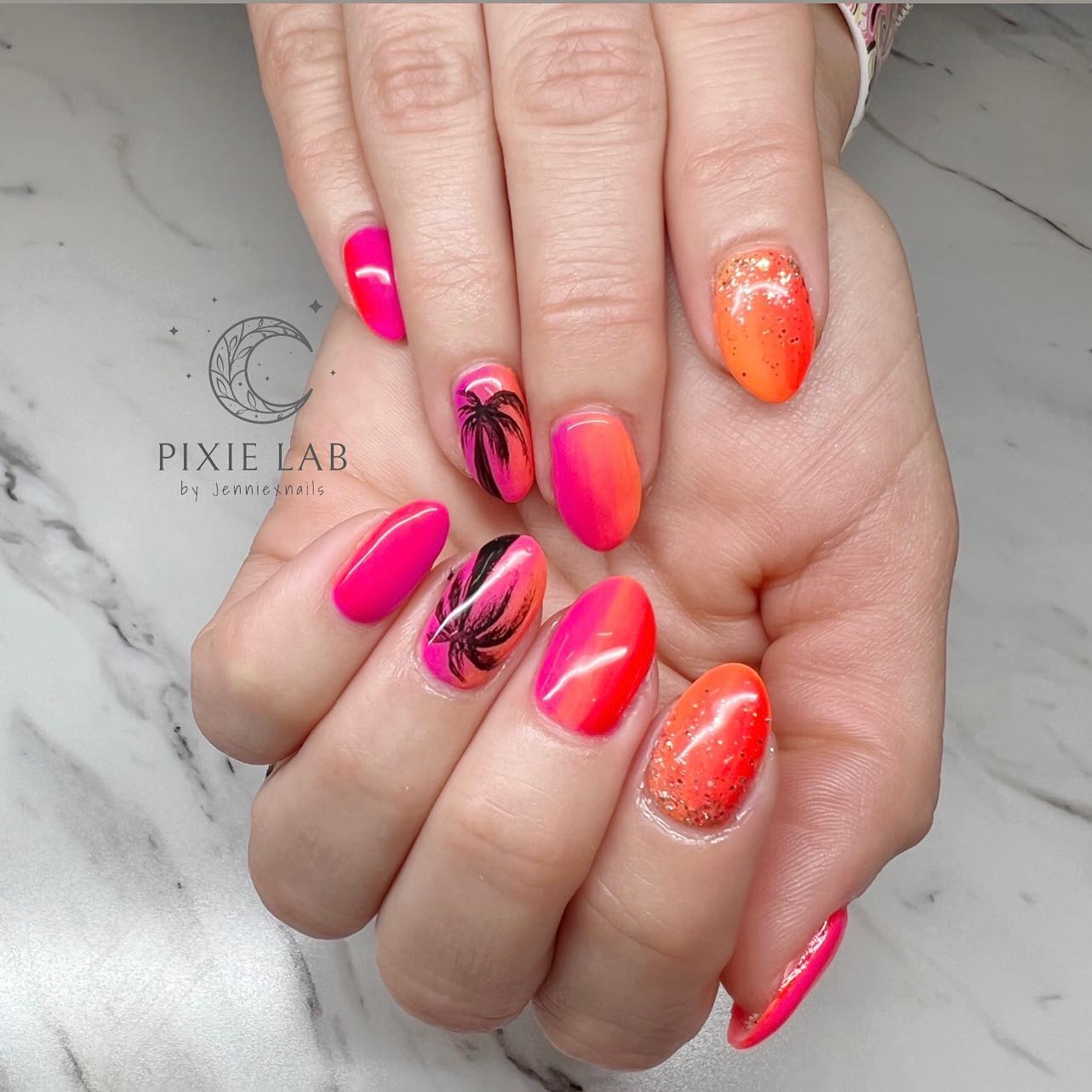 sunset ombre nails