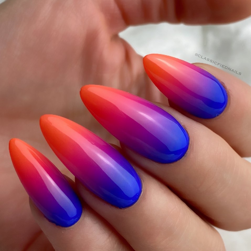 sunset ombre nails