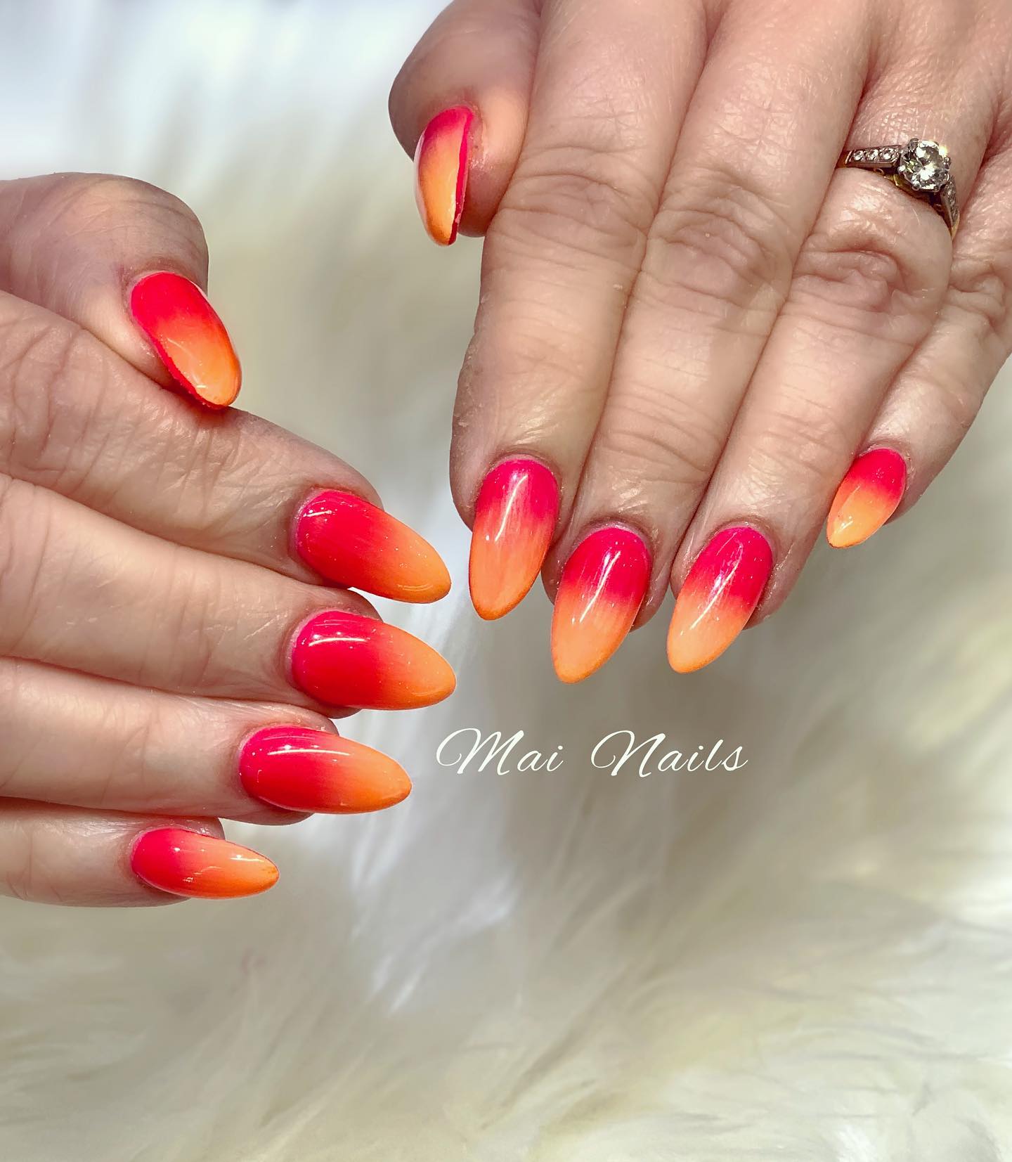 sunset ombre nails