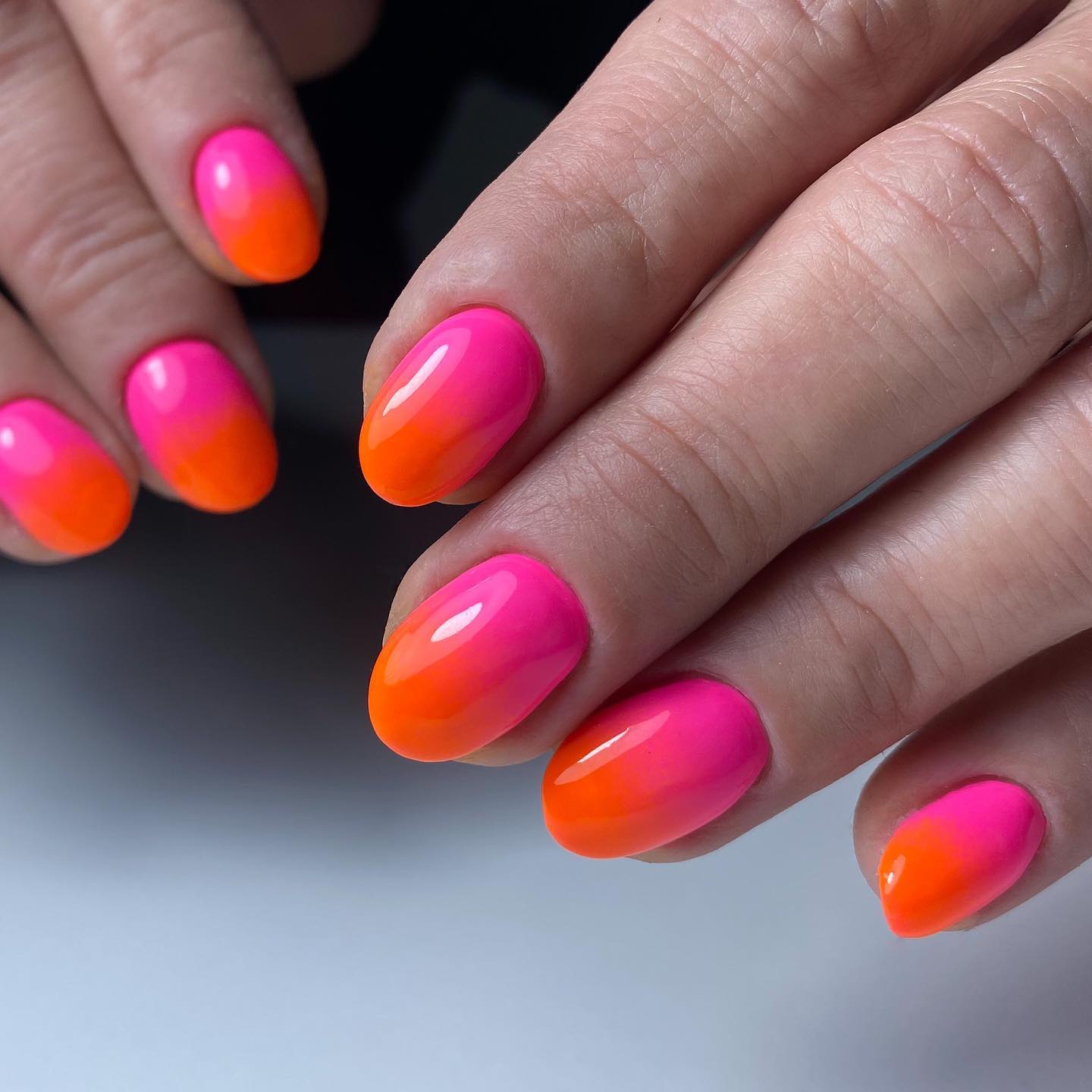 sunset ombre nails