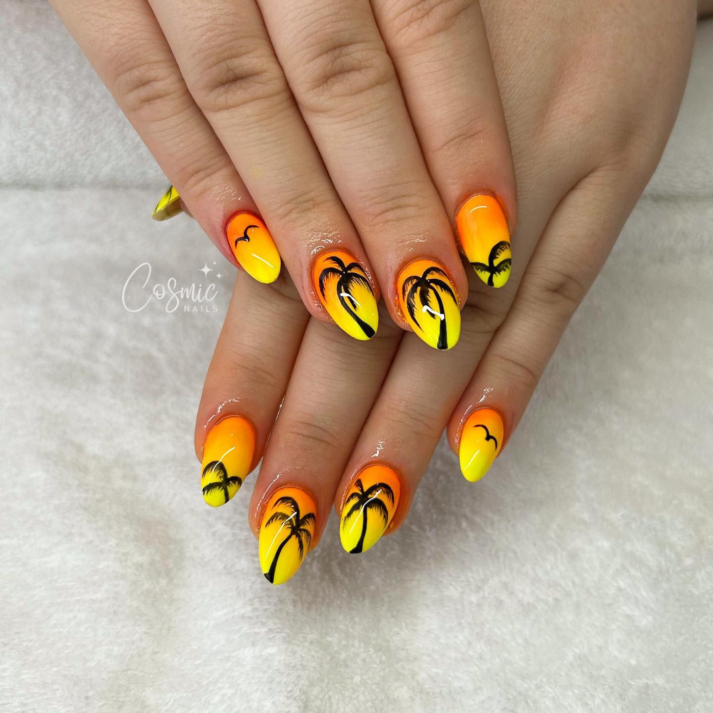 sunset ombre nails