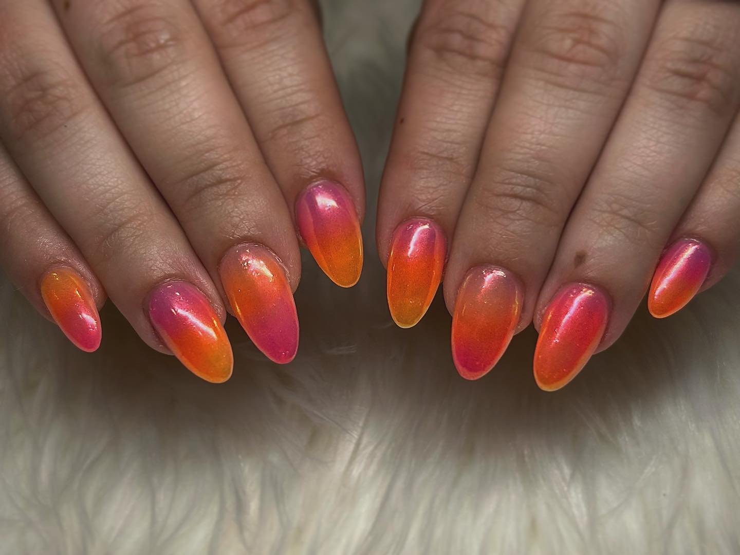 sunset ombre nails